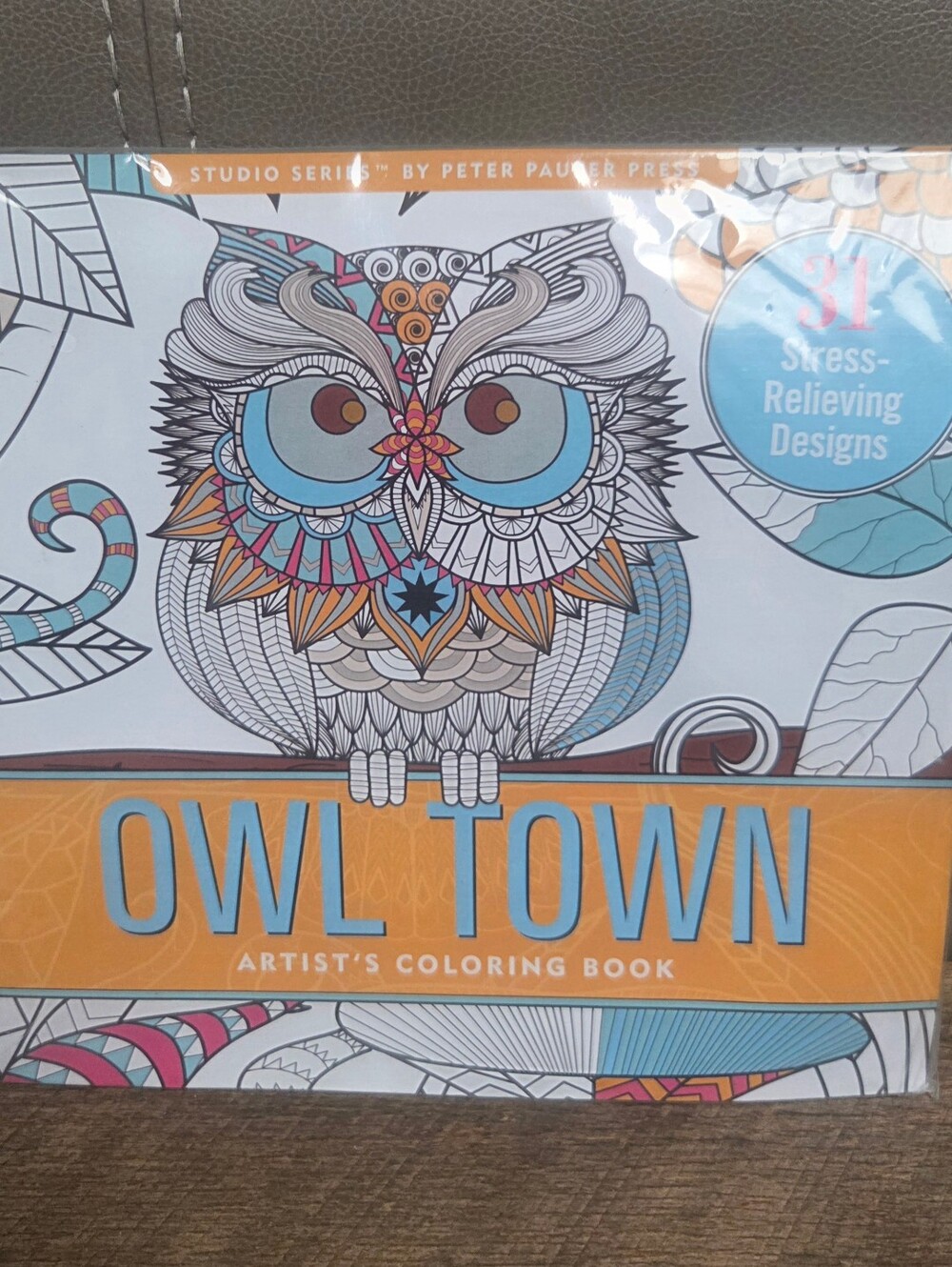 Owl Town Artist's Coloring Book by - Blue & Orange